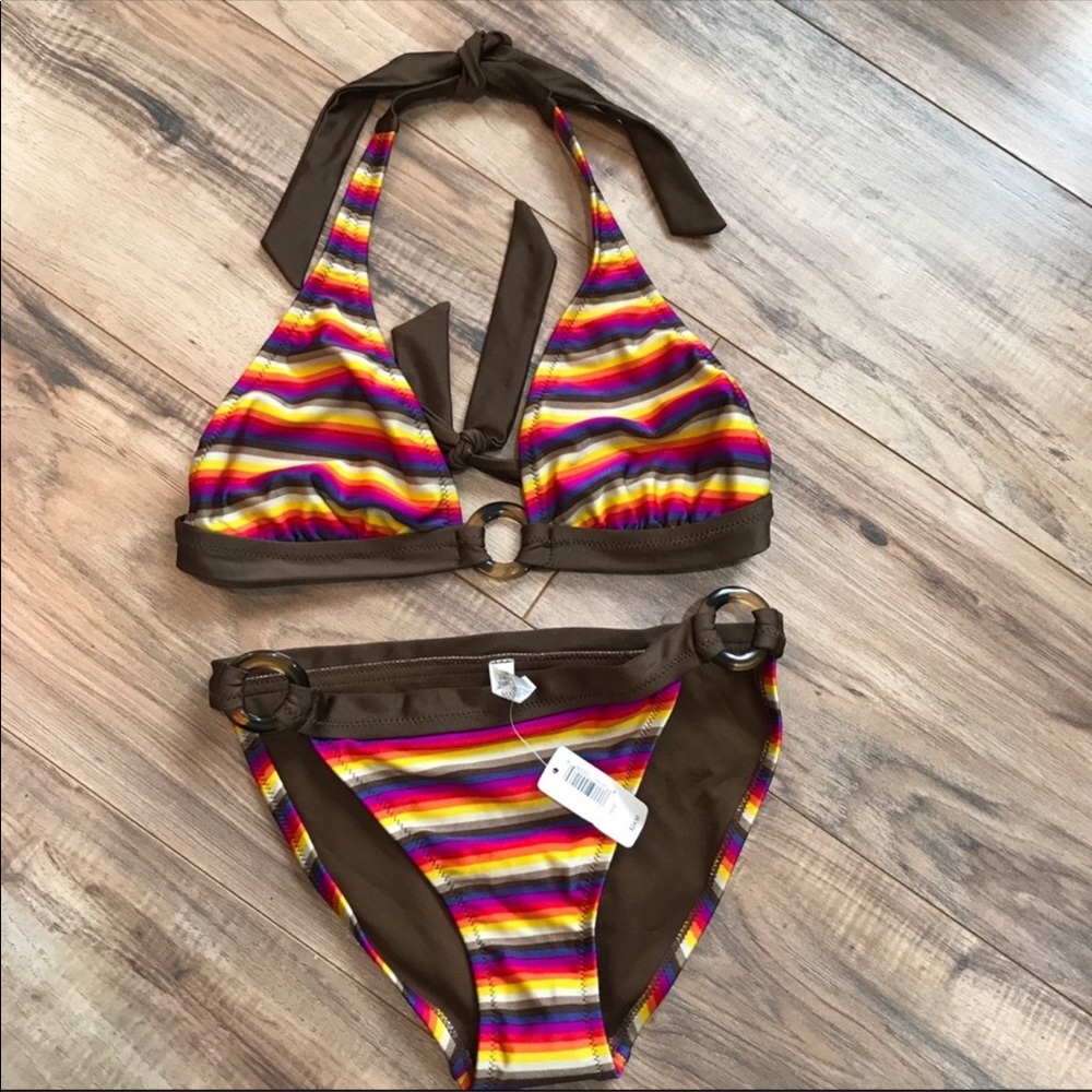 ‼️S🚫LD‼️ NWT Aerie Bikini Set Swimsuit Multicolor - Picture 5 of 7